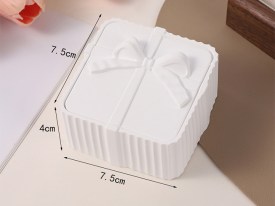 Molde silicona cajita rayada cuadrada tapa moño